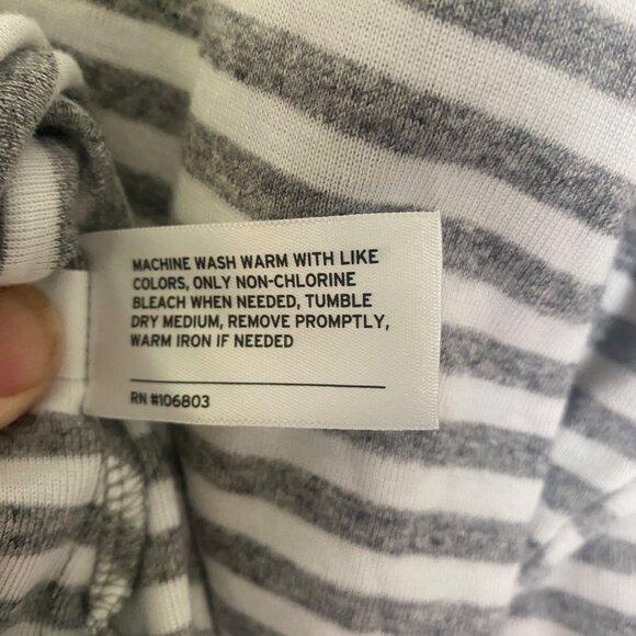 Duluth Tunic Top Womens IX Striped Gray White Cotton Comfy - Picture 7 of 12